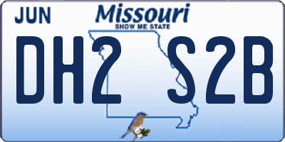 MO license plate DH2S2B