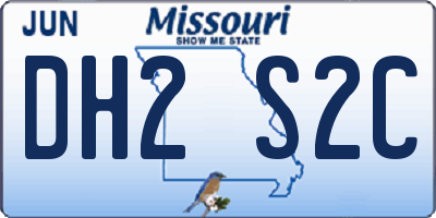 MO license plate DH2S2C