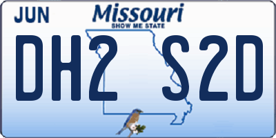 MO license plate DH2S2D