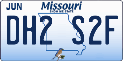 MO license plate DH2S2F
