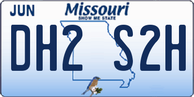 MO license plate DH2S2H