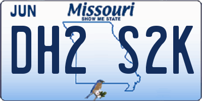 MO license plate DH2S2K