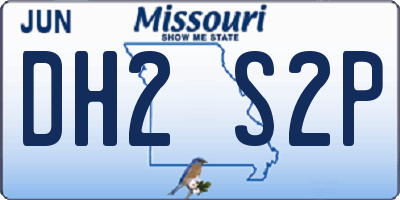 MO license plate DH2S2P