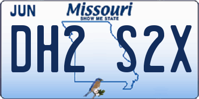 MO license plate DH2S2X