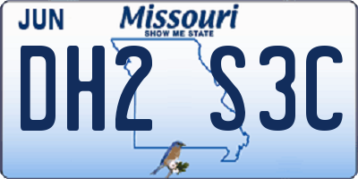 MO license plate DH2S3C
