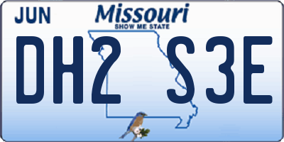 MO license plate DH2S3E