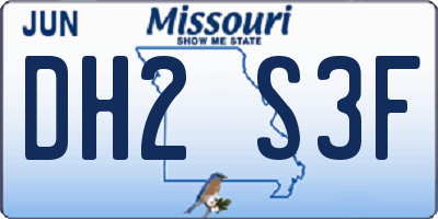 MO license plate DH2S3F