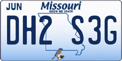 MO license plate DH2S3G