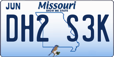 MO license plate DH2S3K