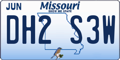 MO license plate DH2S3W
