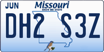 MO license plate DH2S3Z