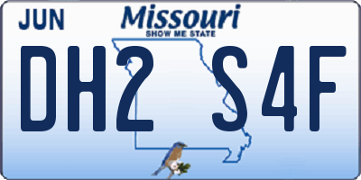 MO license plate DH2S4F