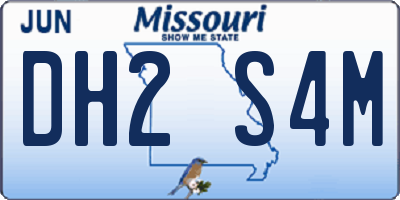 MO license plate DH2S4M