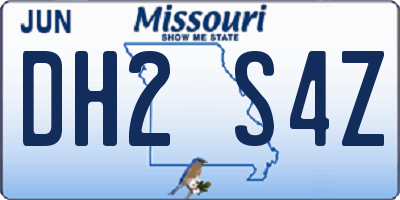 MO license plate DH2S4Z