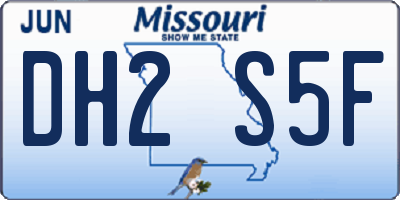 MO license plate DH2S5F