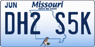 MO license plate DH2S5K