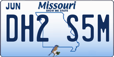 MO license plate DH2S5M