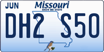 MO license plate DH2S5O