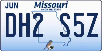 MO license plate DH2S5Z