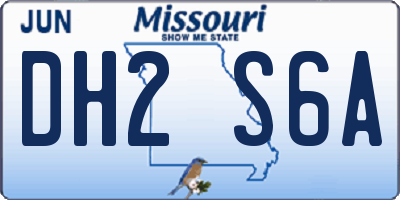 MO license plate DH2S6A