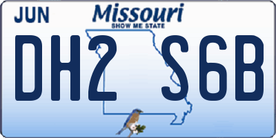 MO license plate DH2S6B