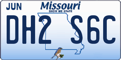 MO license plate DH2S6C
