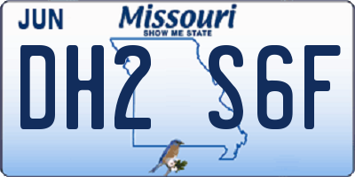 MO license plate DH2S6F
