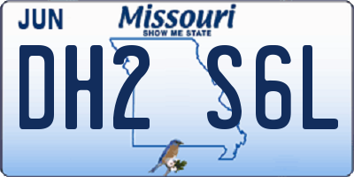 MO license plate DH2S6L