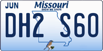 MO license plate DH2S6O