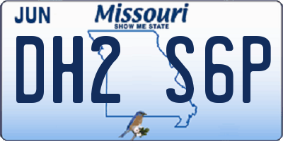 MO license plate DH2S6P