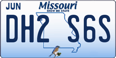 MO license plate DH2S6S