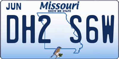 MO license plate DH2S6W