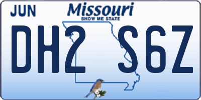 MO license plate DH2S6Z