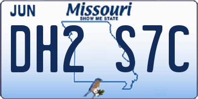 MO license plate DH2S7C