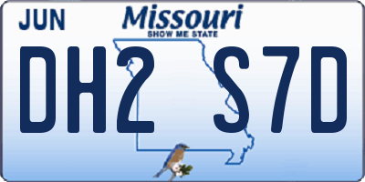 MO license plate DH2S7D