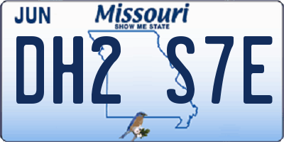 MO license plate DH2S7E