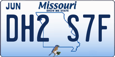 MO license plate DH2S7F