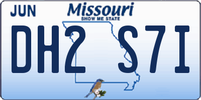 MO license plate DH2S7I