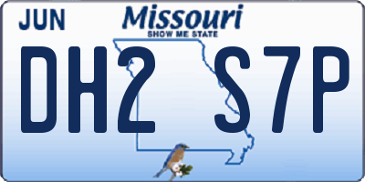 MO license plate DH2S7P