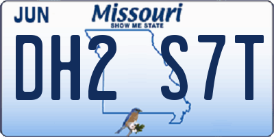 MO license plate DH2S7T