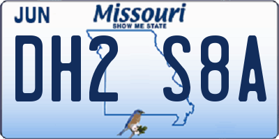 MO license plate DH2S8A