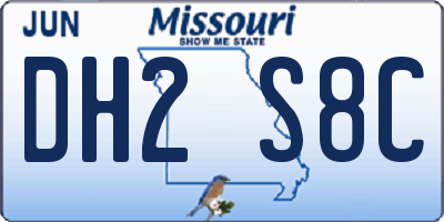 MO license plate DH2S8C