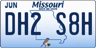 MO license plate DH2S8H