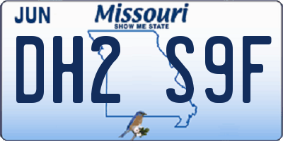 MO license plate DH2S9F