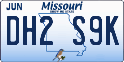 MO license plate DH2S9K