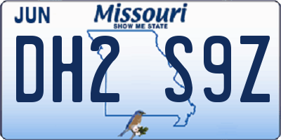 MO license plate DH2S9Z