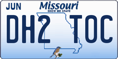MO license plate DH2T0C