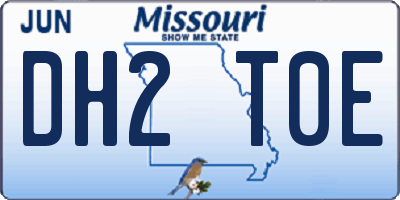 MO license plate DH2T0E