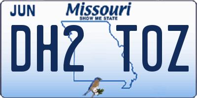 MO license plate DH2T0Z