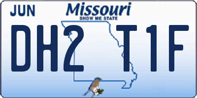 MO license plate DH2T1F